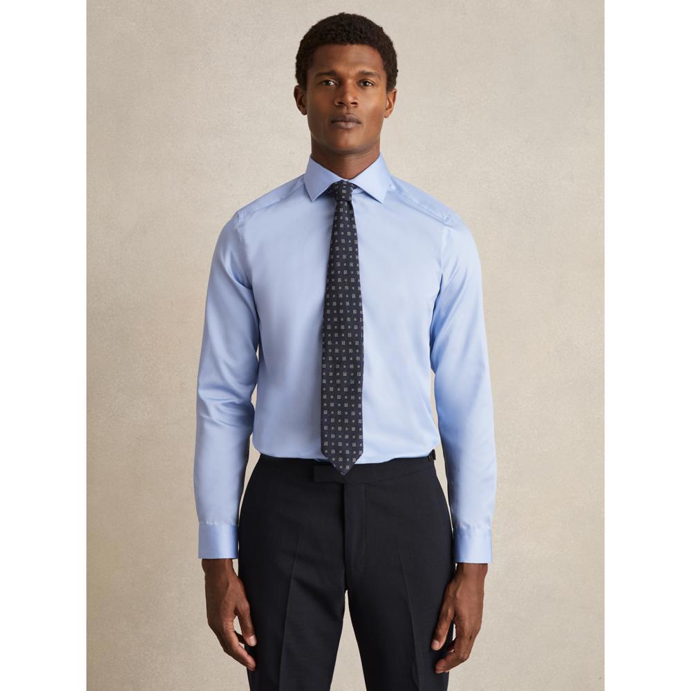 REISS Remote Bengal Slim Fit Cotton-Satin Cutaway-Collar Shirt